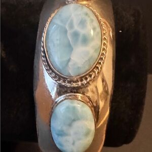 Elegant Sterling Silver and Blue Stone Women's Bracelet